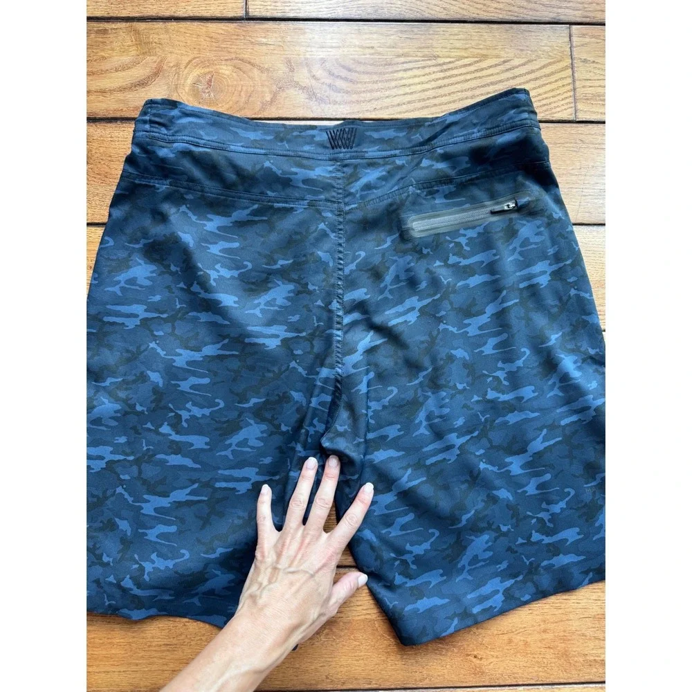 Mack Weldon Board Shorts Mens XXL Blue Camo Swim Trunks Quick Dry‎ Pocket